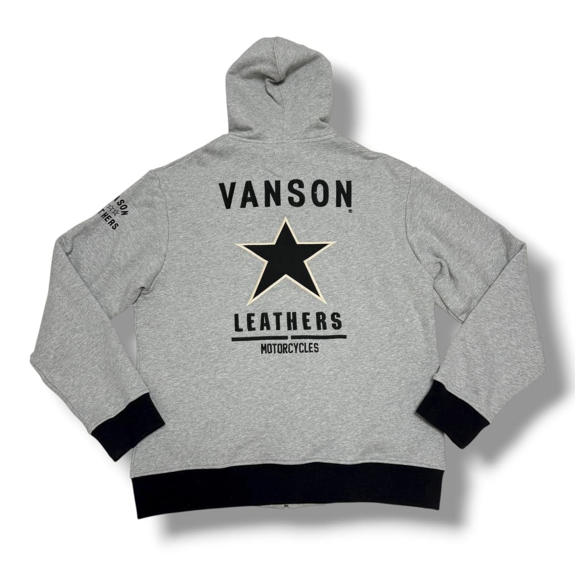 vanson 밴슨 레더 스타 별 자수 그레이 블랙 후드집업 상품이미지1