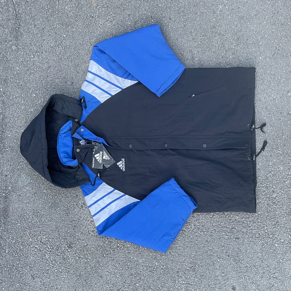 90s 새제품 아디다스 올드스쿨 점퍼 누빔 트랙자켓 바람막이 XL 상품이미지9
