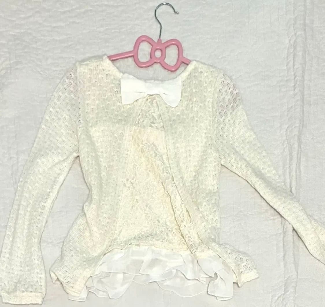 라떼갸루 히메갸루 빈티지 일브 양산형 지뢰계 니트 스웨터 블라우스 스나계 상품이미지1