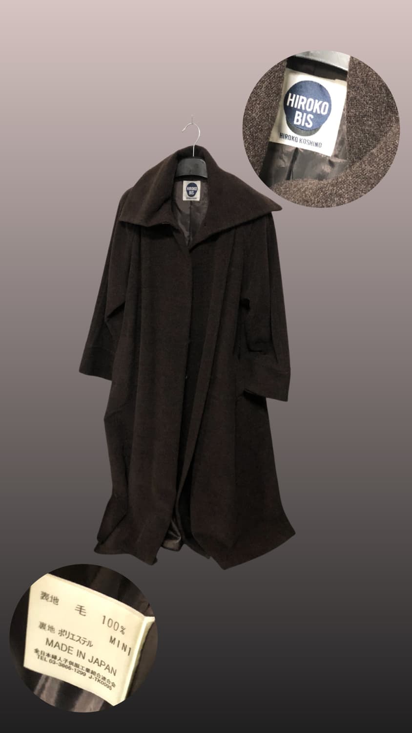 히로코비스 울100  딥브라운 롱코트 상품이미지1