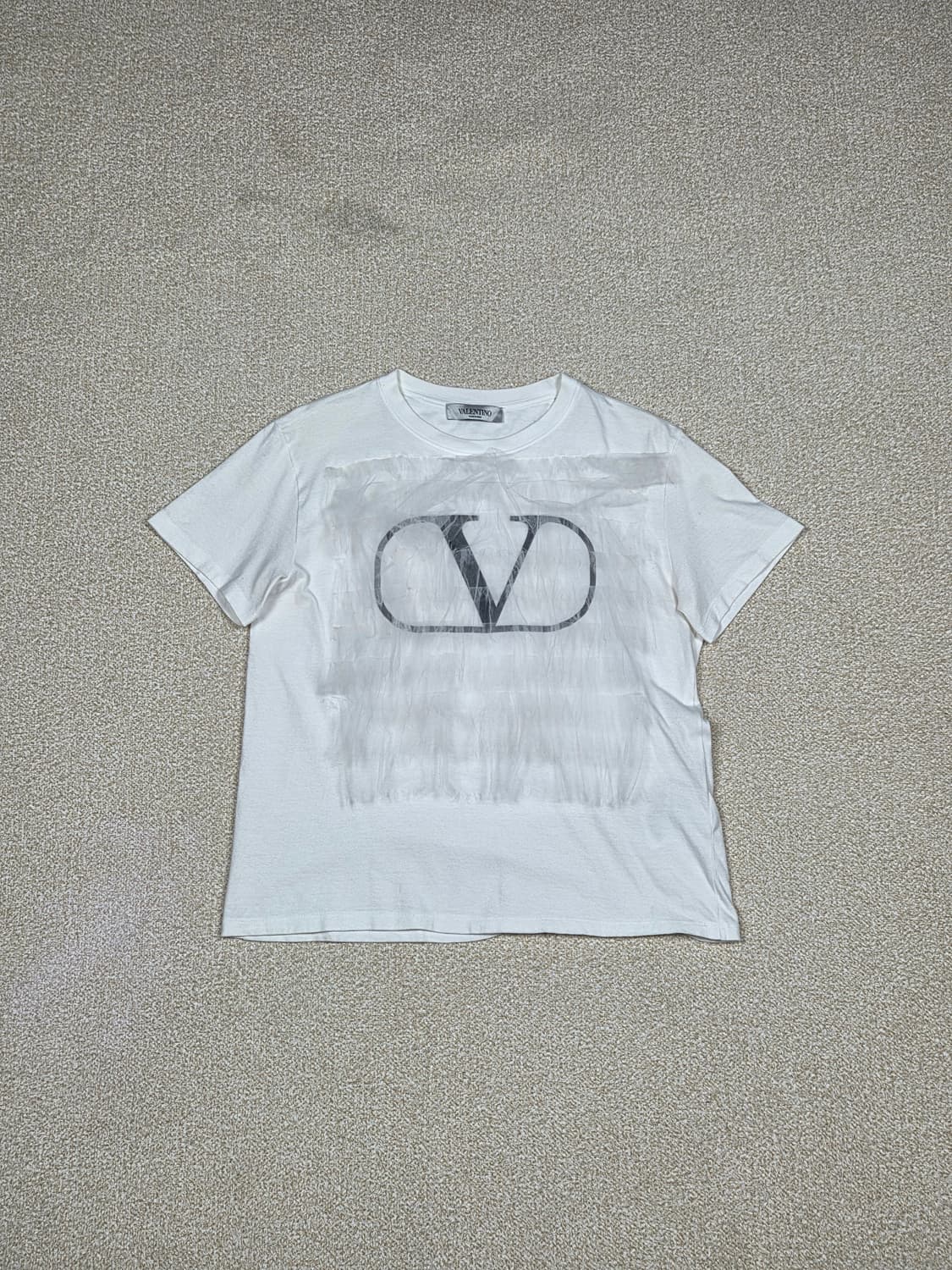 [발렌티노] 브이로고 튤 오버레이 크루넥 반팔 티셔츠 | S00126 상품이미지1