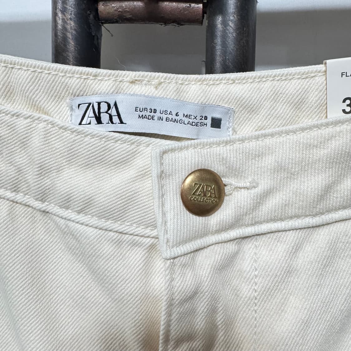 ZARA 자라 플레어 핏 크림 팬츠 38 새제품 상품이미지3