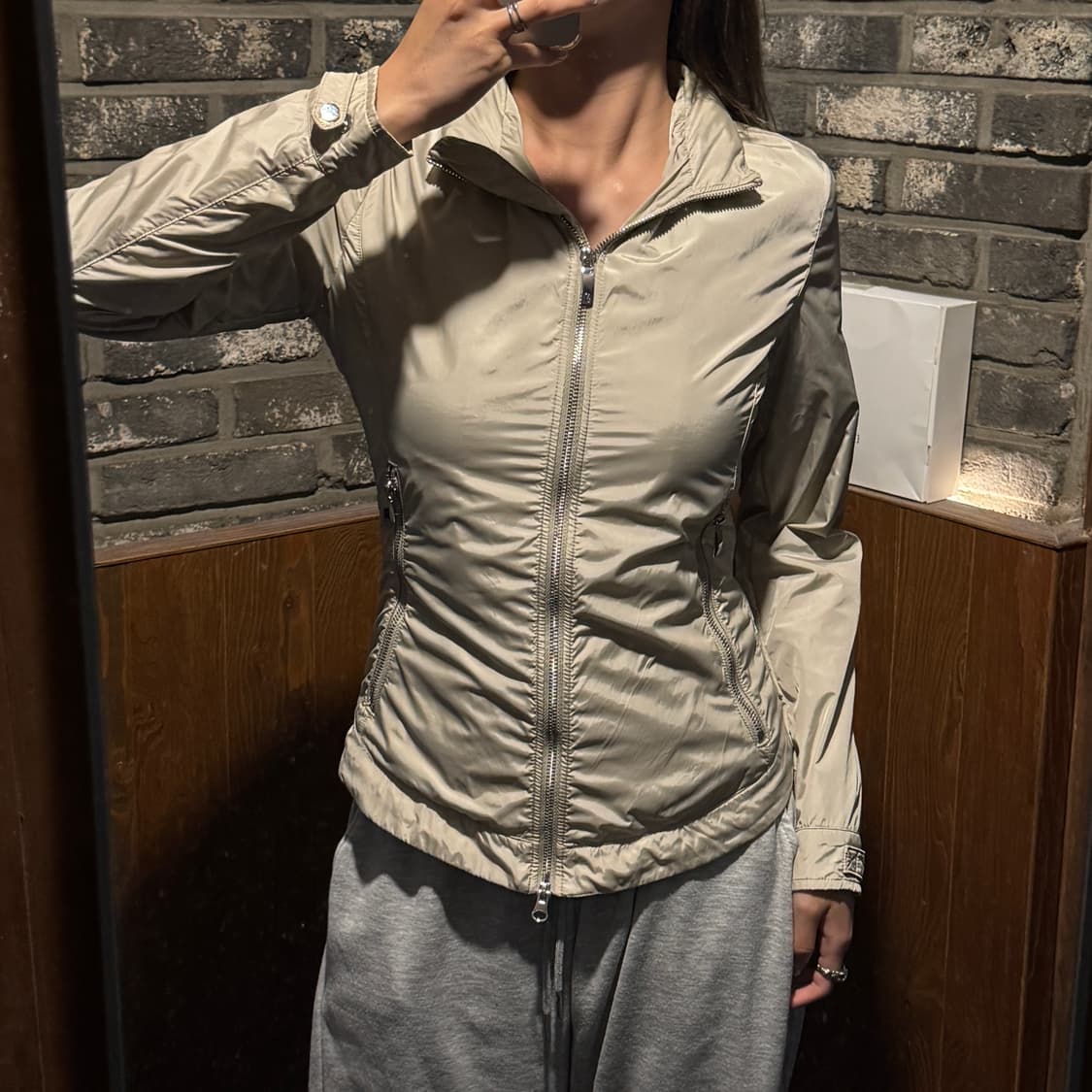 S) 아르마니 진스 나일론 히든후드 바람막이 자켓 상품이미지9