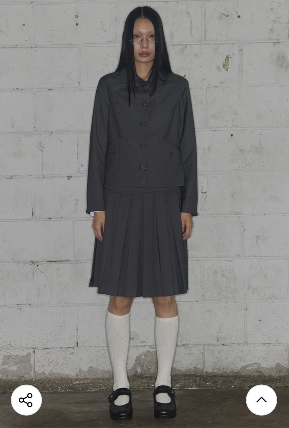 팬시클럽 클래식 자켓 & 플리츠 스커트 그레이 상품이미지2