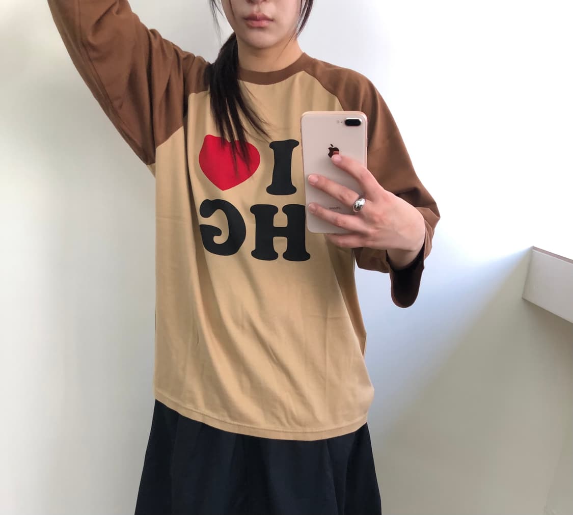 [새상품] 히스테릭 글래머 I♥️HG 래글런 7부 소매 티셔츠 상품이미지1