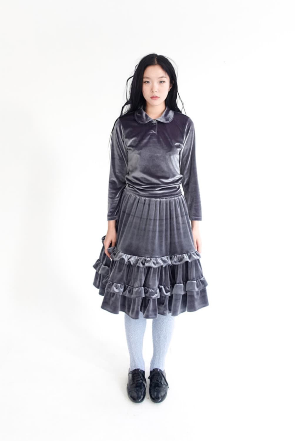 [fa.er.ie] velvet round collar blouse 상품이미지1