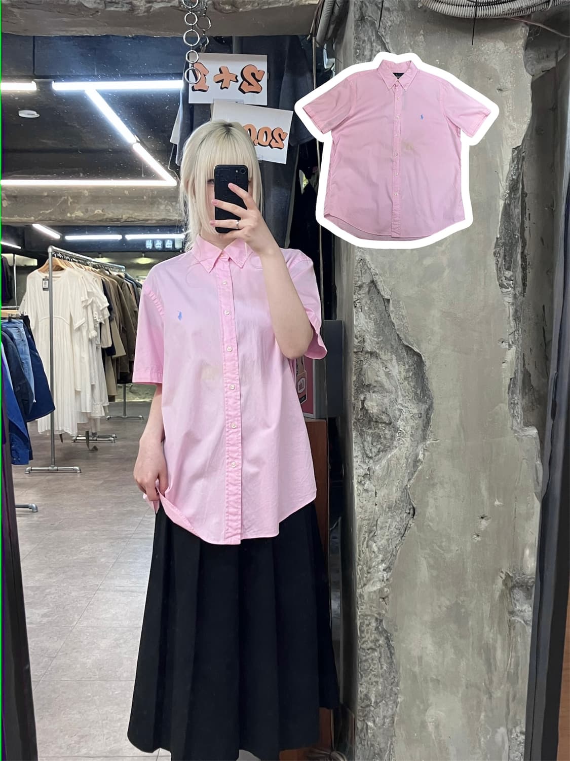 폴로 랄프로렌 베이직 코튼 반팔 셔츠 핑크 L #csz4107 상품이미지1