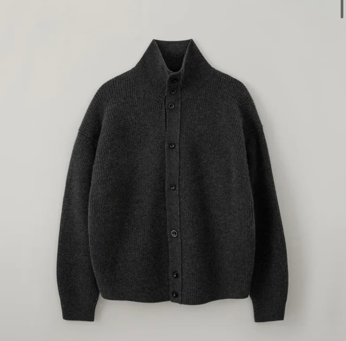 블랭크룸 하이넥 가디건 차콜 캐시미어10% 상품이미지1