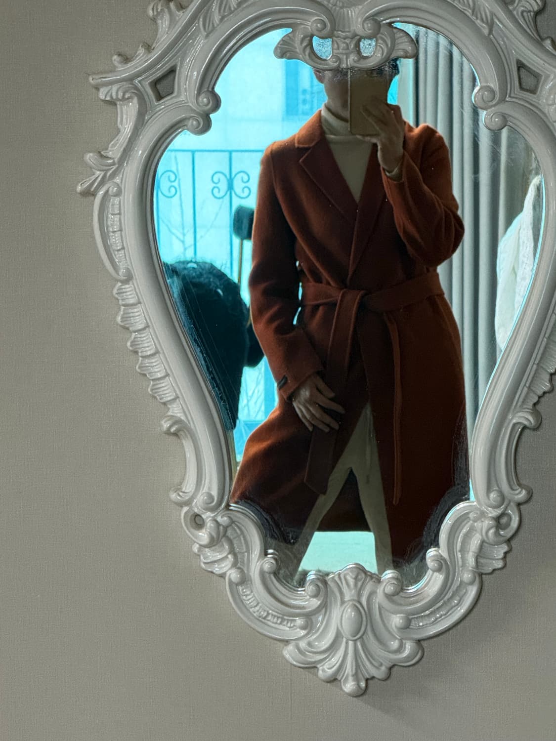 택채 새상품  올리브데 올리브  캐시 블랜드로브코트  55  상품이미지8