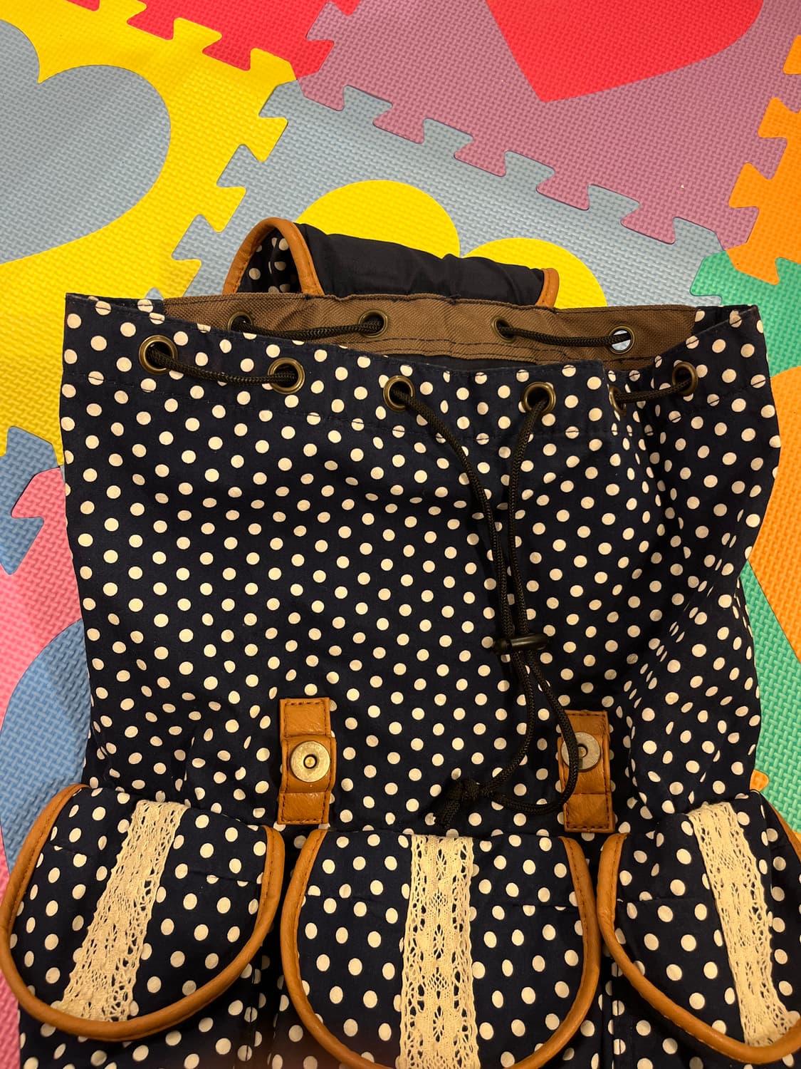 네이비 도트 모리걸 백팩 ⭐️ 상품이미지8