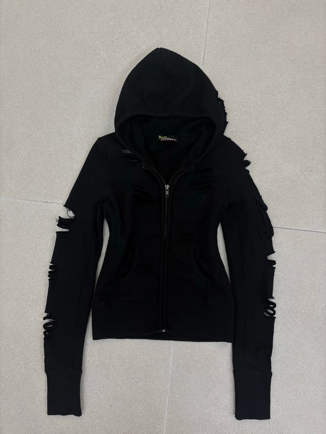 데미지 포켓 후드집업 상품이미지1