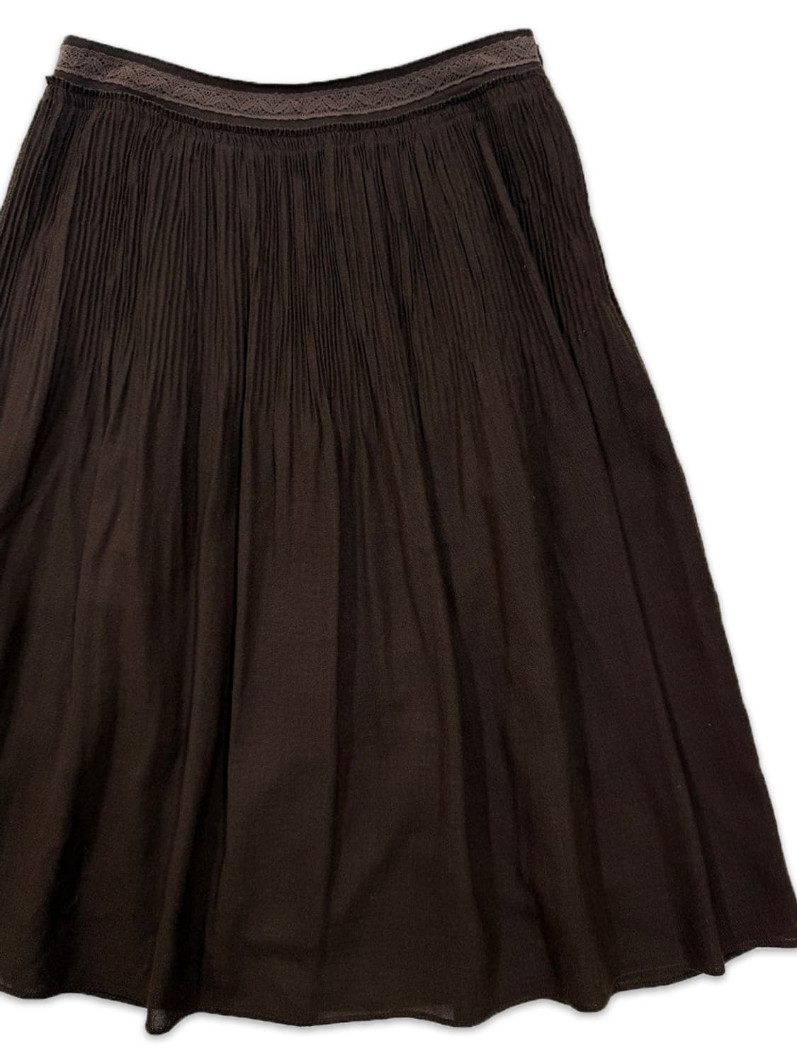 빈티지 GIANNI LO GIUDICE 브라운 레이스 롱 스커트 상품이미지2