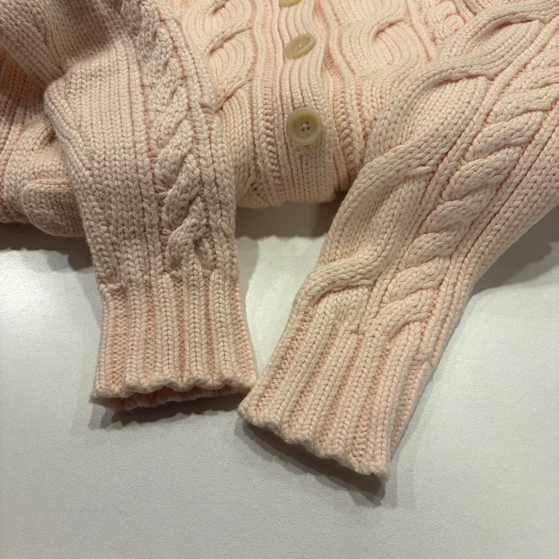 [S] 폴로랄프로렌  코튼 케이블 니트 가디건 핑크색 C376 상품이미지5