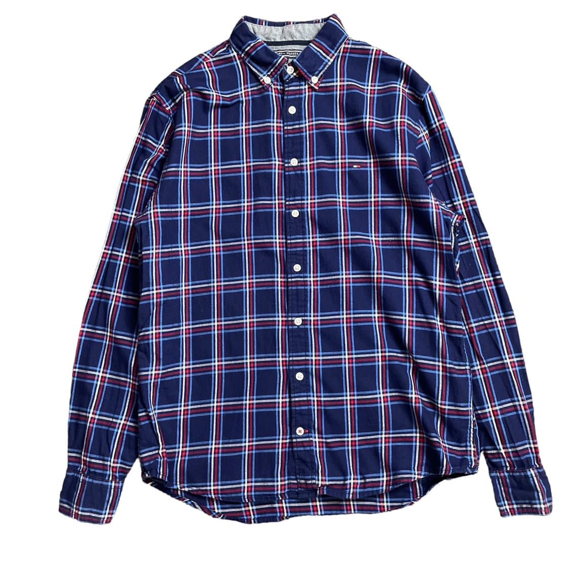 타미힐피거 네이비레드 체크 뉴욕핏 긴팔 셔츠 S 상품이미지1