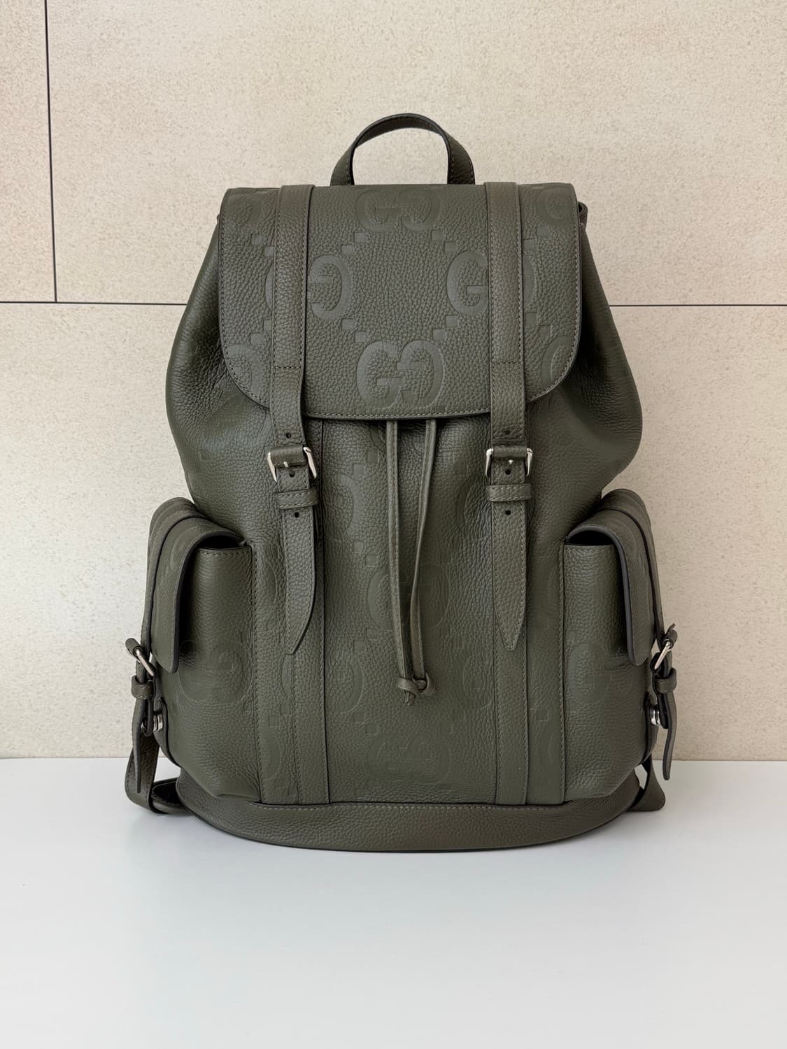 새상품 구찌 GG 점보 라지 백팩 카키 상품이미지1