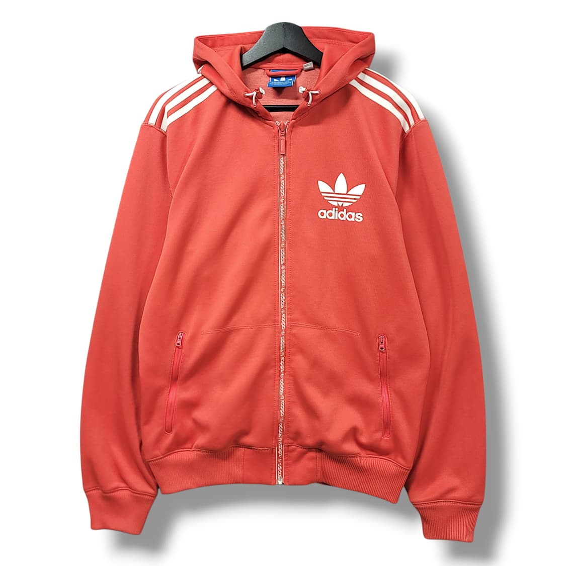[L] 아디다스 레드 오리지널 파이버드 오버핏 후드 집업 트랙탑 상품이미지1