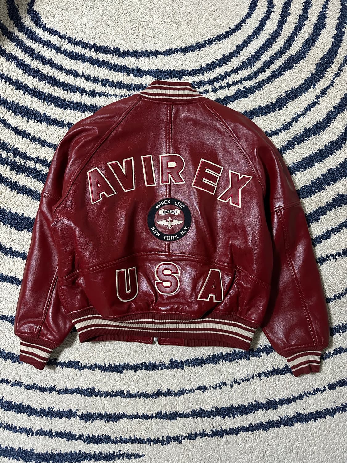 AVIREX 가죽 바시티자켓 사이즈 XS (실사이즈 M-L) 상품이미지10