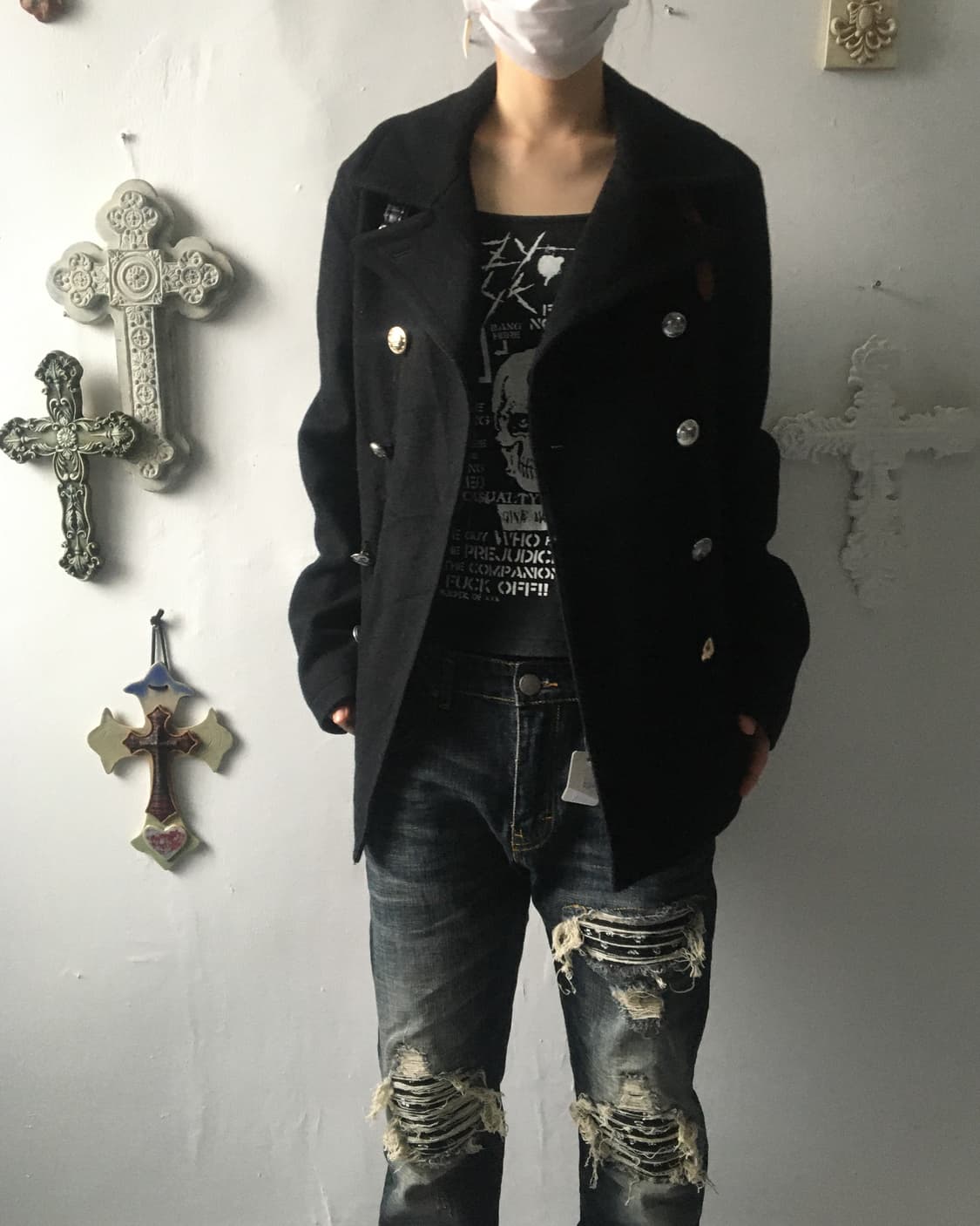 Double button woolen rider jacket 상품이미지6