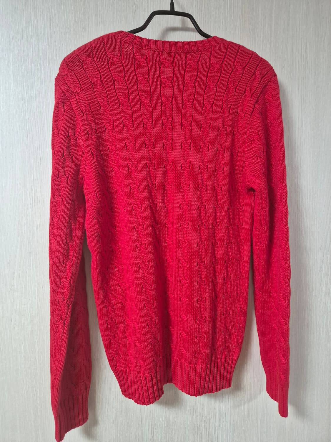 폴로 랄프로렌  케이블니트  브이넥 꽈배기 니트 라지 여성 상품이미지2