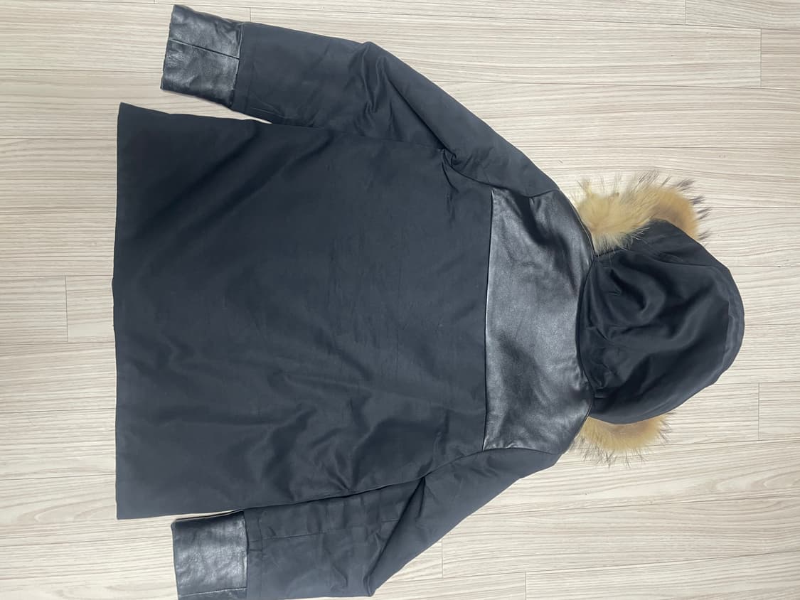 Sandro 블랙 후드 퍼 코트 S 상품이미지7