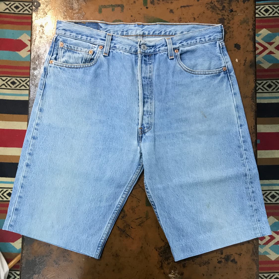 90s usa 리바이스 501 연청 데님 숏 팬츠 반바지 허리 34 35 상품이미지2