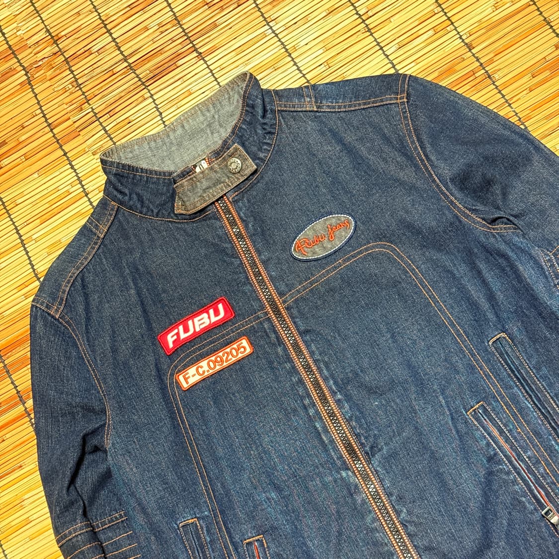 FUBU 후부 올드스쿨 데님 레이싱 자켓 L 상품이미지3