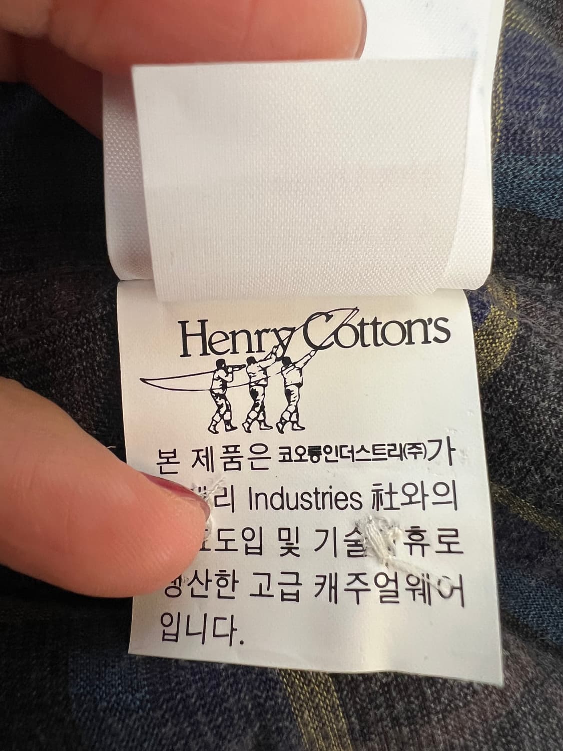 헨리코튼 여성 네이비체크 코듀로이 코튼긴팔셔츠 상품이미지9