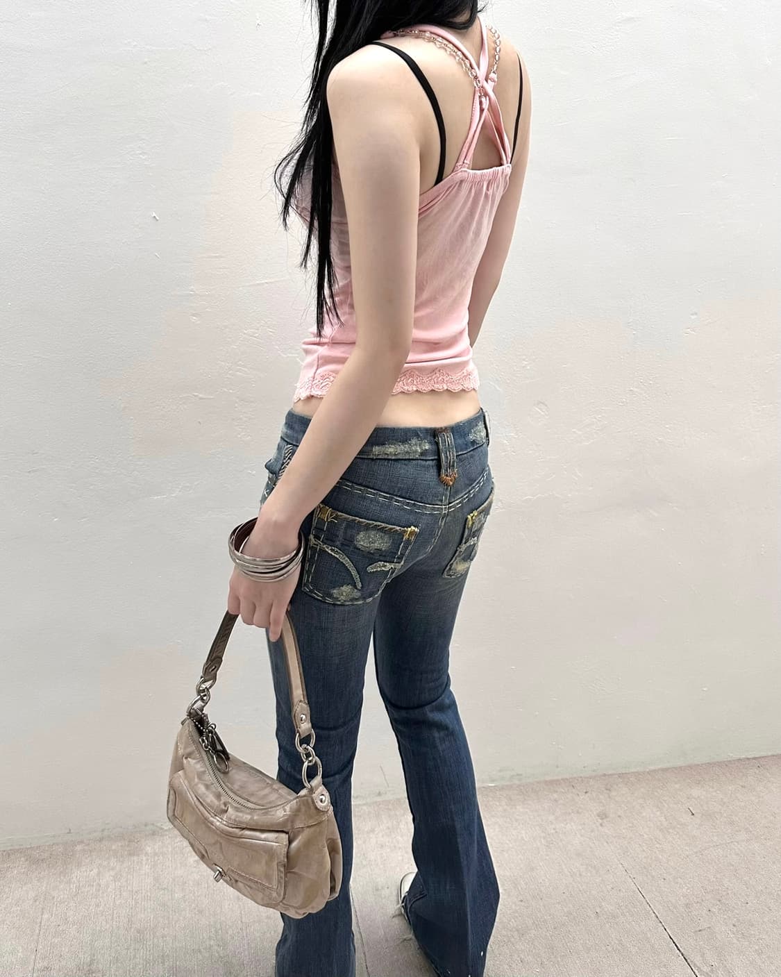 Pastel pink jewelry detail sleeveless  상품이미지2