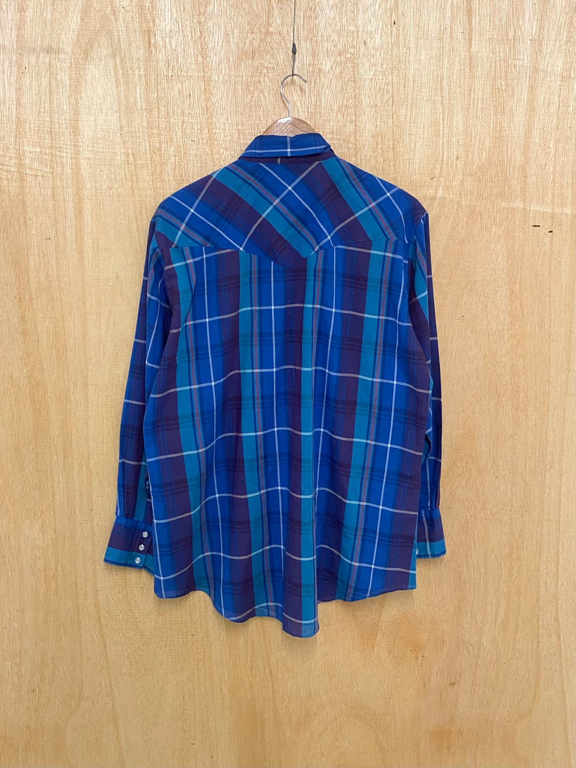 80s ELY CATTLEMAN 마드라스 체크 웨스턴 셔츠 상품이미지2