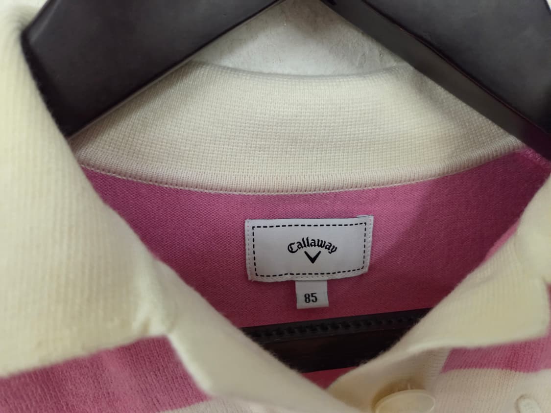 캘러웨이 핑크 스트라이프 카라 니트 85 상품이미지3