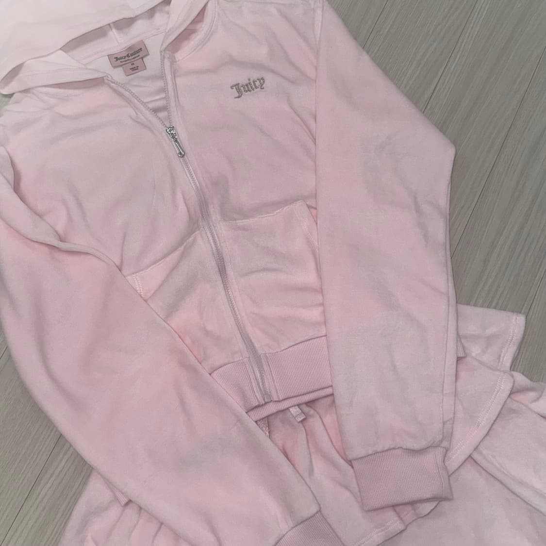 쥬시꾸뛰르 벨루어 핑크 셋업 상품이미지2