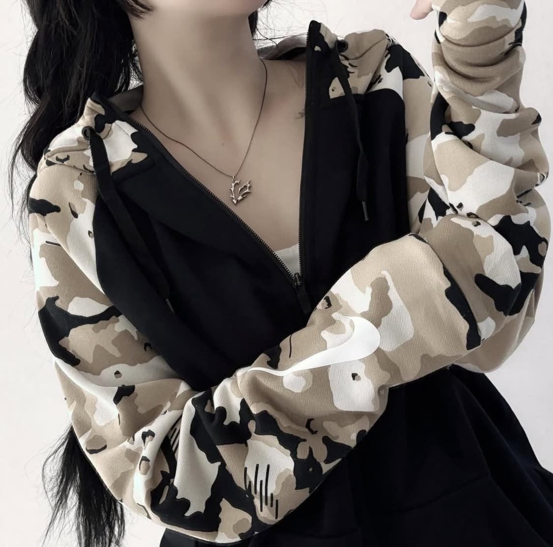 나이키 나그랑 블랙 카모 후드집업  상품이미지1