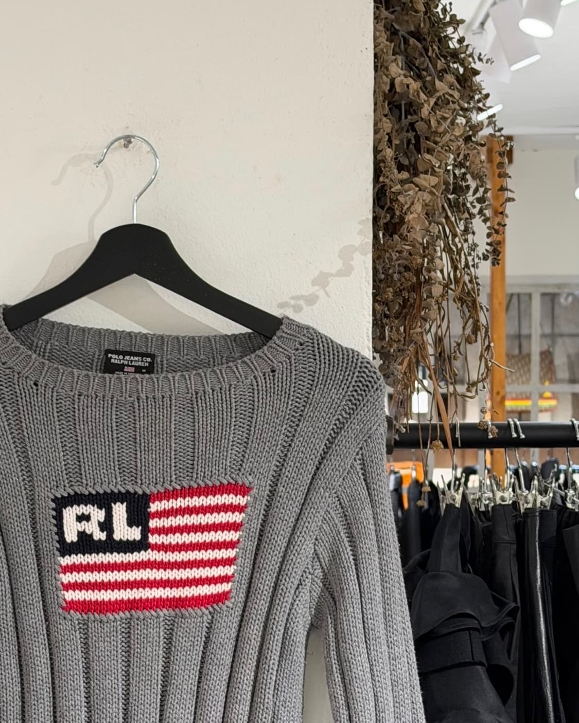 폴로 랄프로렌 진스 그레이 시그니처 아메리칸 플래그 니트 스웨터 상품이미지3