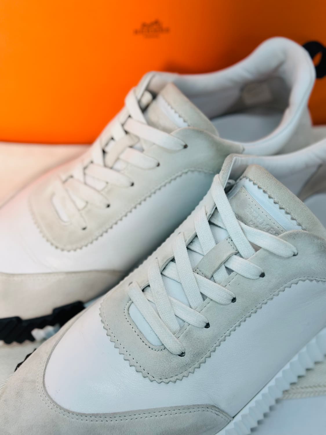 (42) 에르메스 바운싱 화이트 코트스킨 블랑 스니커즈 상품이미지6