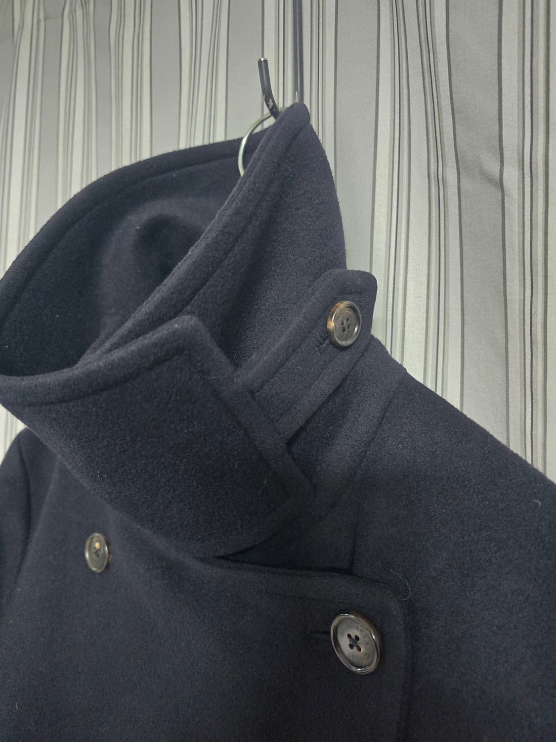 (100) 빈폴 네이비 캐시미어 여성모직 코트 상품이미지4