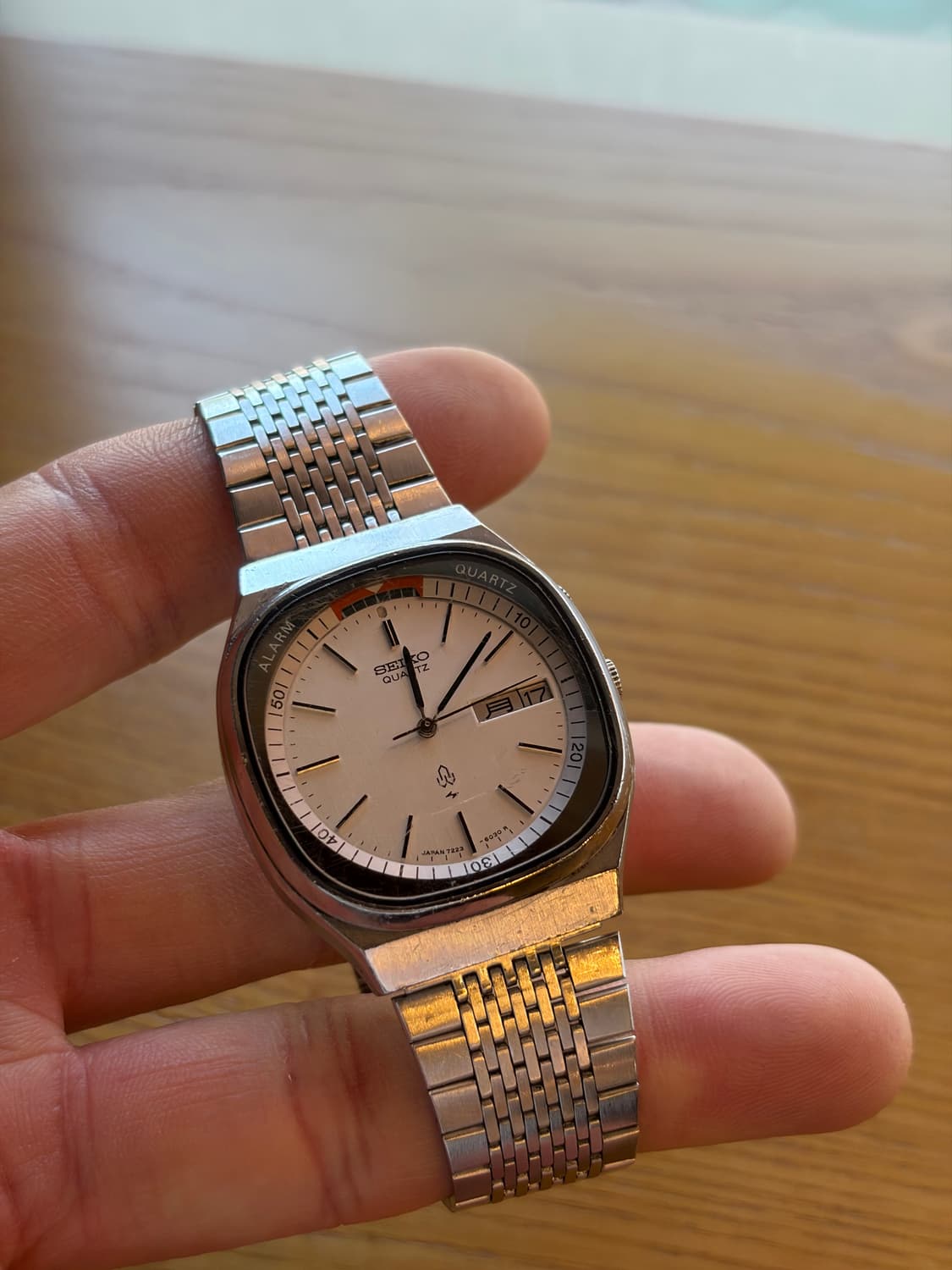 빈티지 세이코 알람 쿼츠(Seiko Alarm Quartz)흰판버젼 상품이미지2