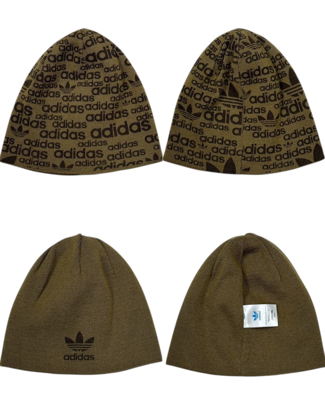 아디다스 빈티지 스펠로고 리버서블 양면 Y2K 비니 모자 브라운 상품이미지5