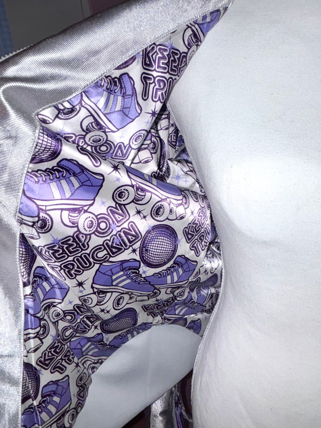 아디다스 져지 올드스쿨 실버 퍼플 트랙탑 저지 자켓 키치 보라 상품이미지2