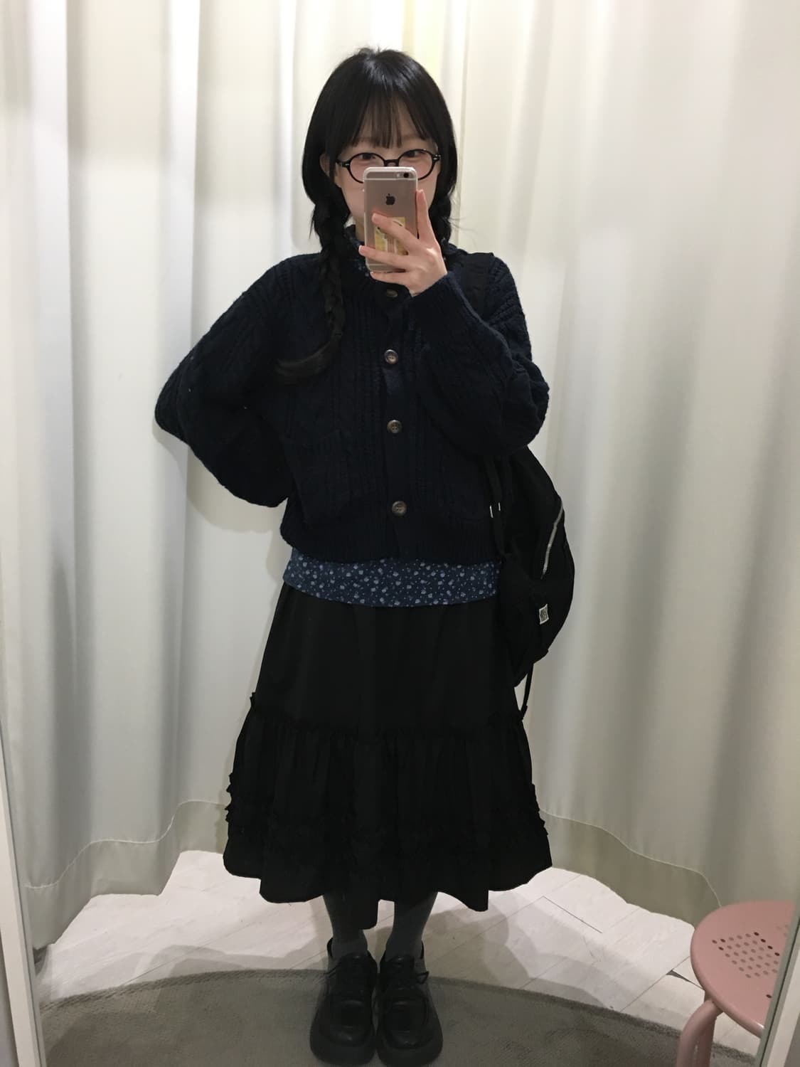 포켓 네이비 가디건 상품이미지2