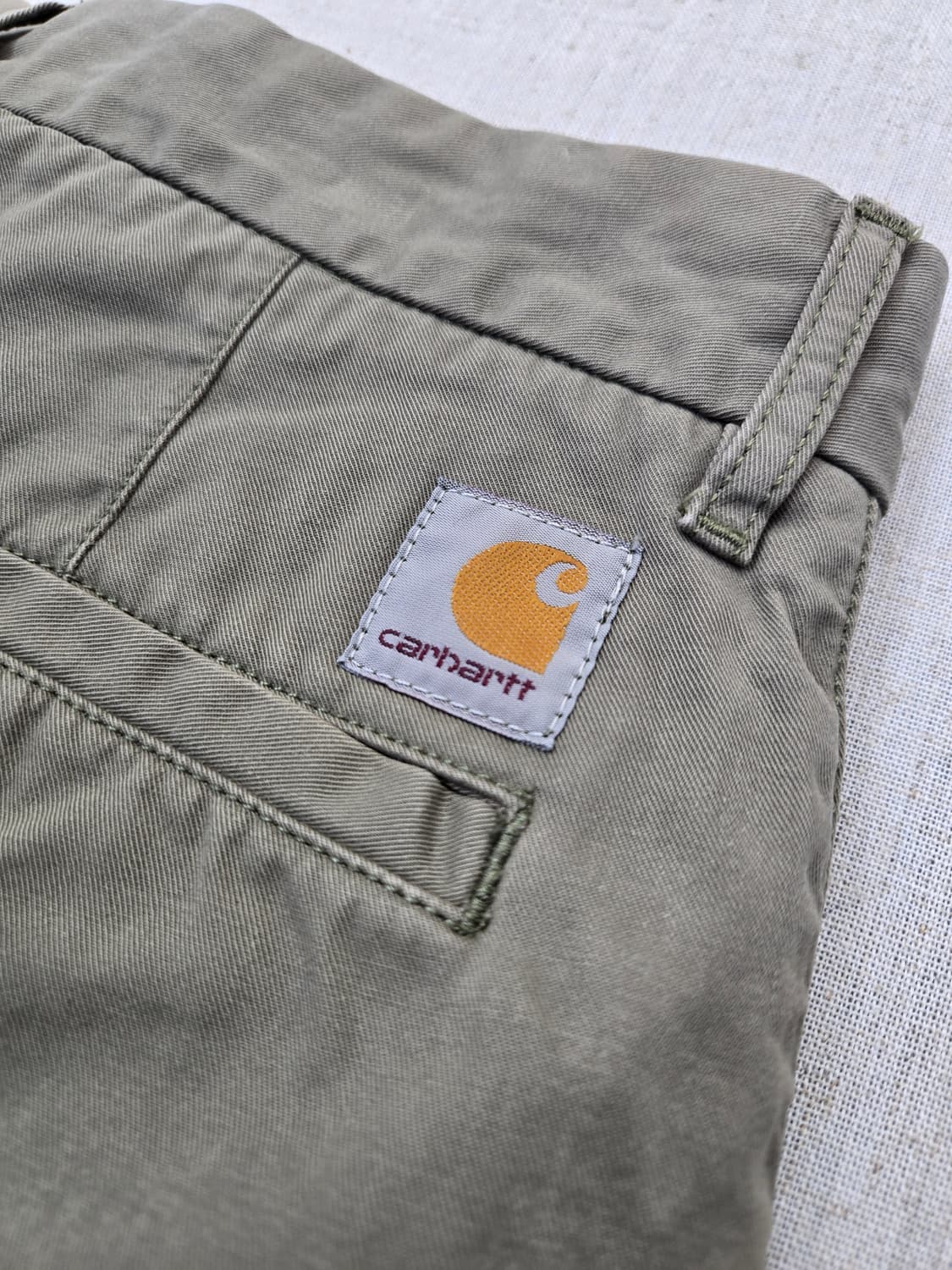 칼하트 카키색 면 반바지 숏팬츠 상품이미지3