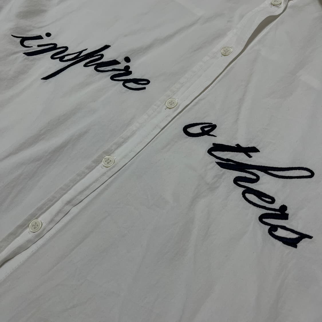 자라 레터링 자수 오버사이즈 옥스퍼드 셔츠 L/100 상품이미지5