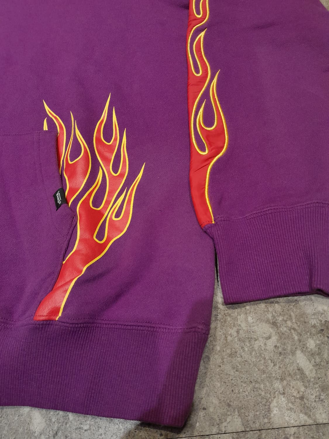 💥(새상품)  반스 자수 플레임 일판매장 후드 퍼플 (XL) 상품이미지5