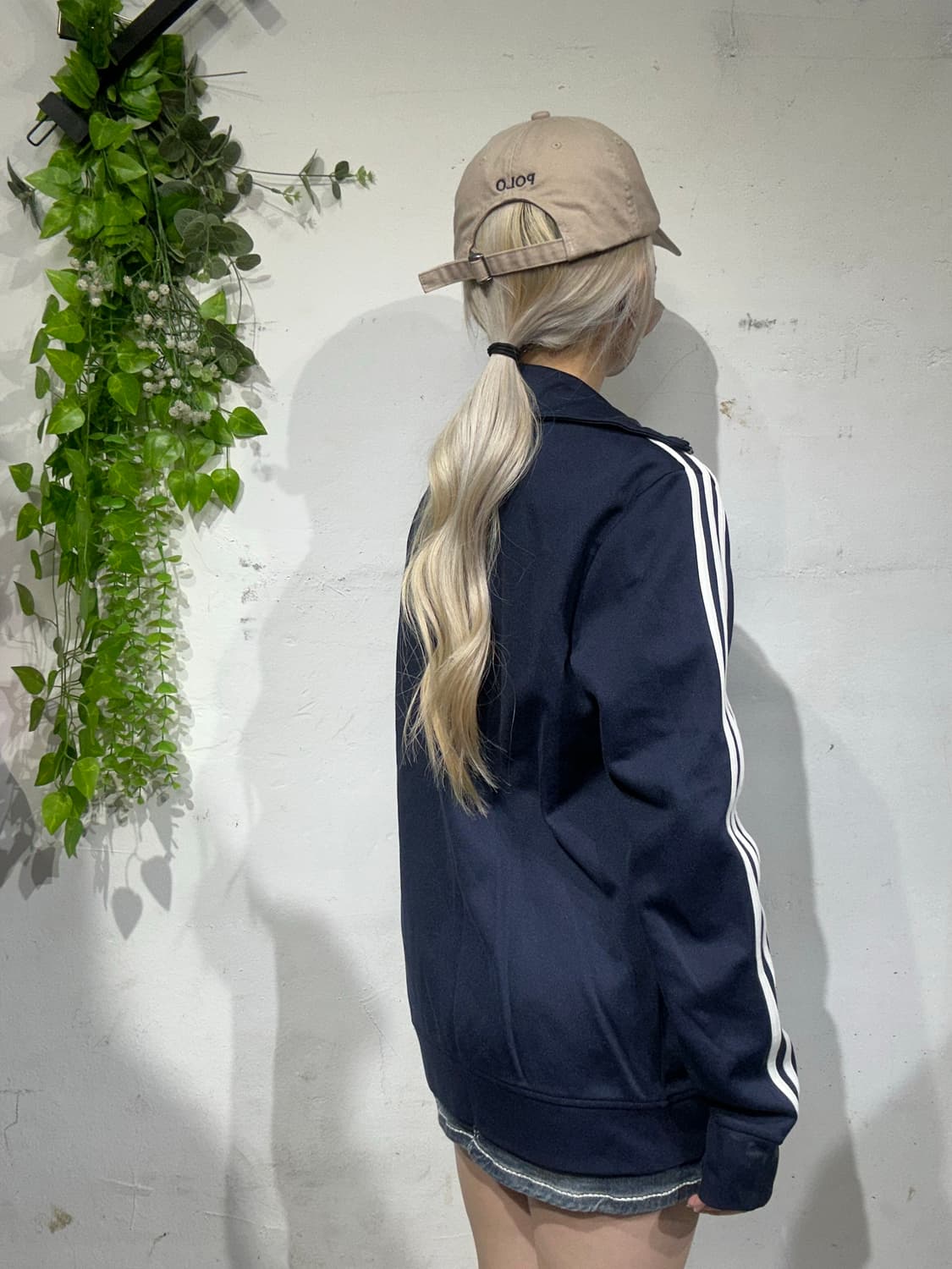 아디다스 네이비 화이트 삼선 오버핏 트랙탑 져지 95 상품이미지3