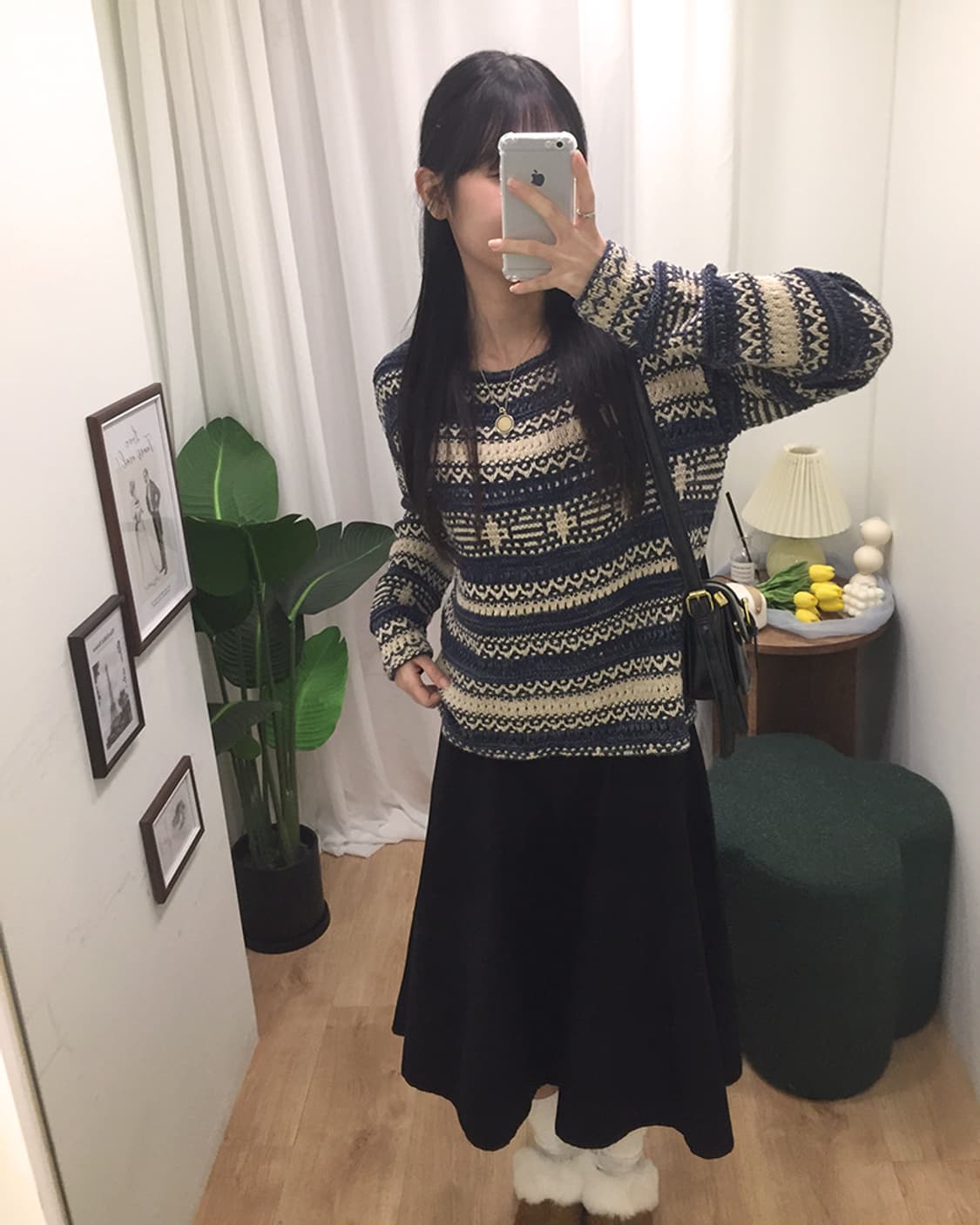 여성 폴로 라운드 니트 100 상품이미지1