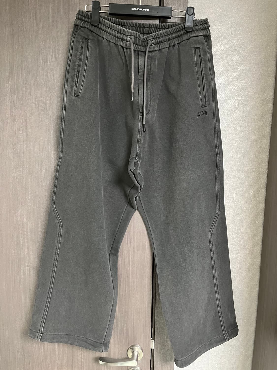 준지 남성 그레이 후드 집업 & 트레이닝 바지 셋업 상품이미지4