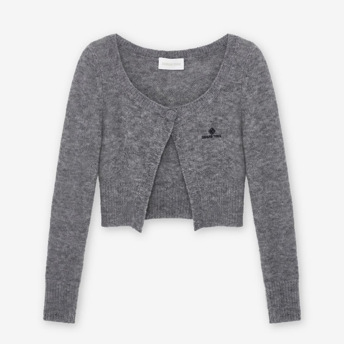 [8,10]슈슈통 25fw 원 버튼 가디건/그레이 상품이미지2