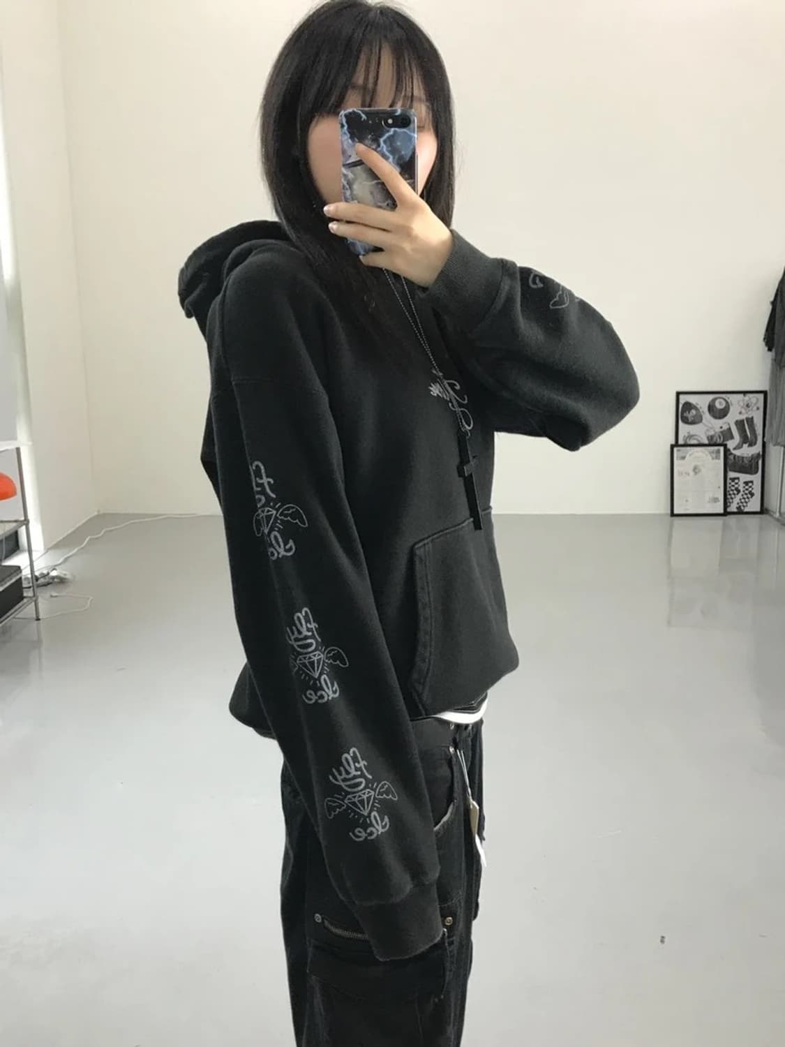 jpn 레터링 디테일 후드 상품이미지2