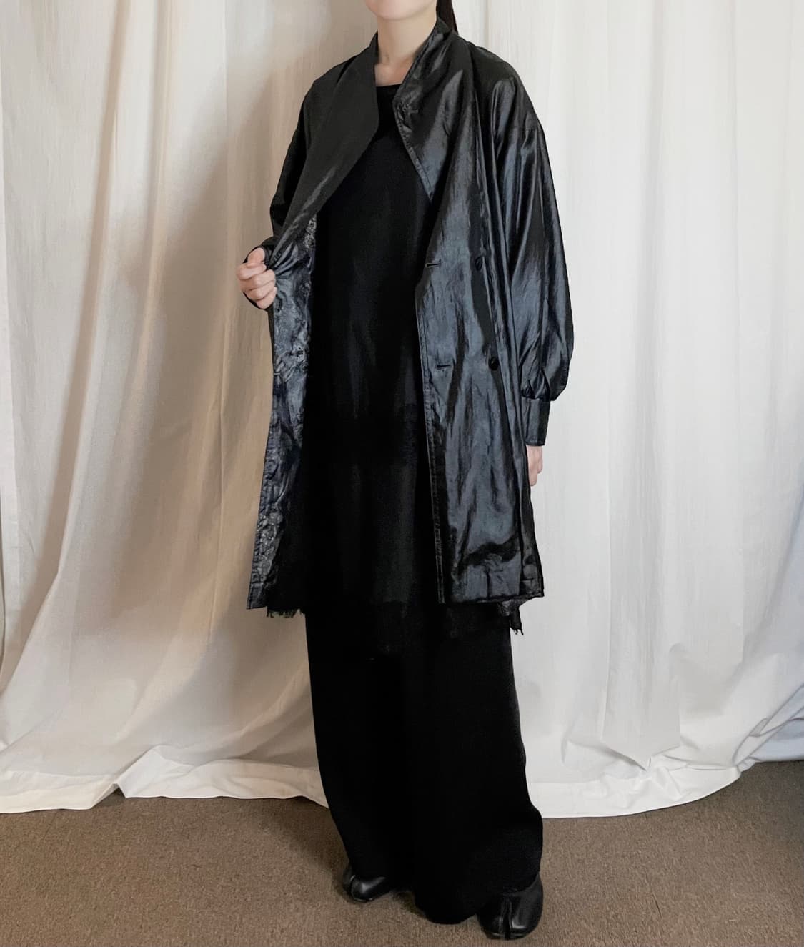 Reversible Glossy Floral Jacket - Black 상품이미지4