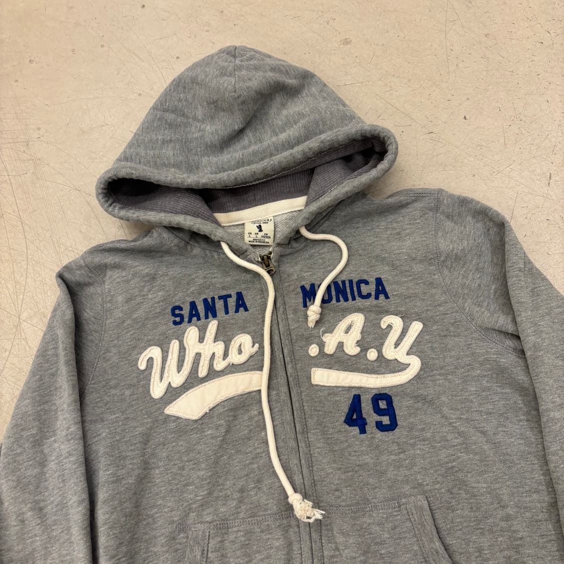 후아유 그레이 빅로고 후드집업 상품이미지2