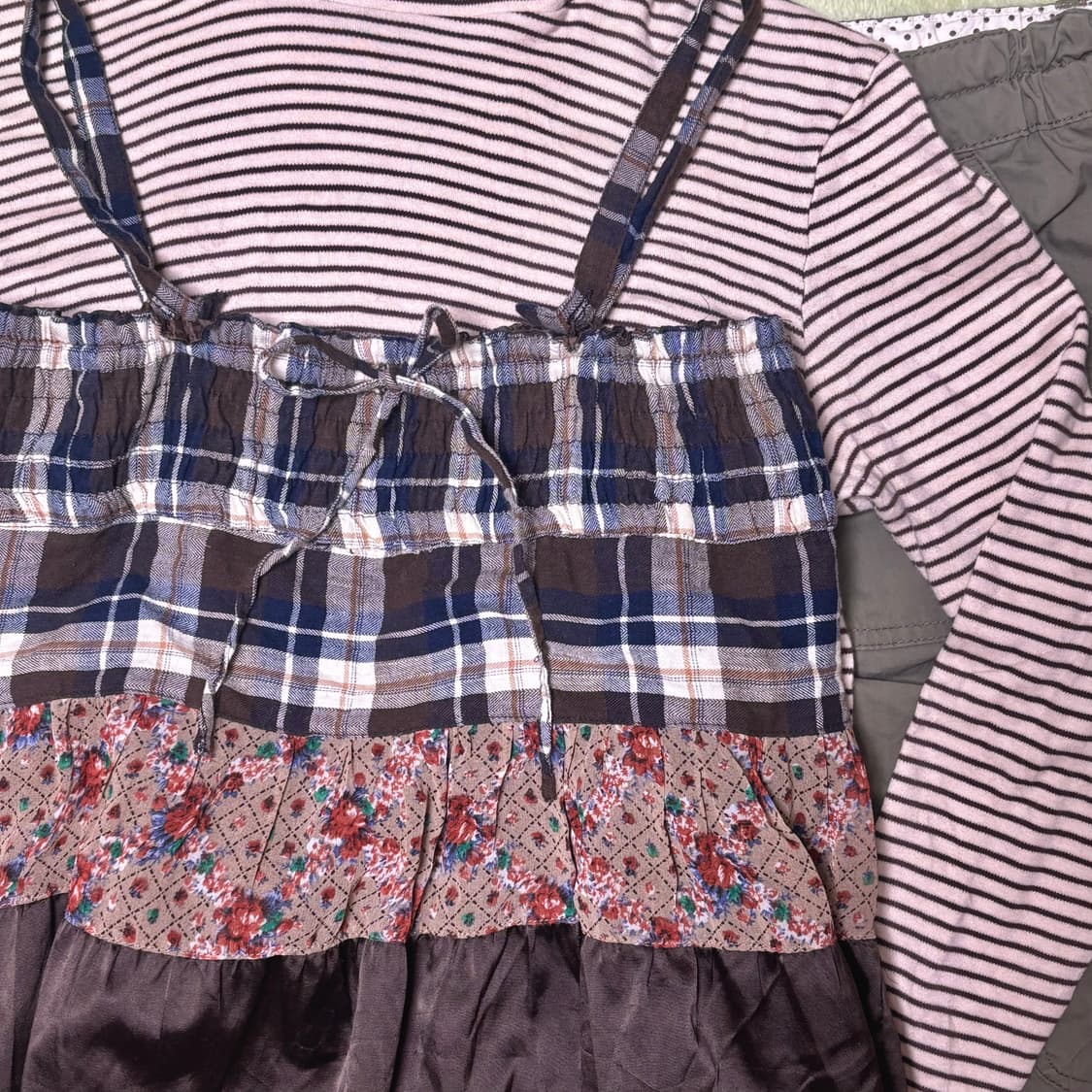 일본빈티지 모리걸 반팔 가디건 패치스커트 코디세트 상품이미지8